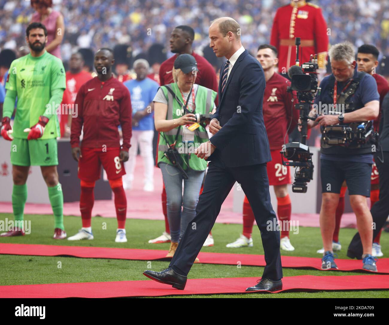 HRH Prince William before FA Cup Final between Chelsea and Liverpool at Wembley Stadium , London, UK 14th May , 2022 (Photo by Action Foto Sport/NurPhoto) Stock Photo