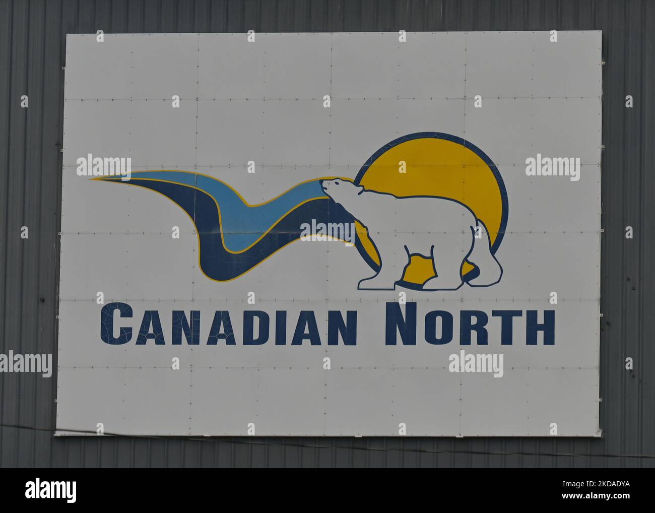Canadian North airline logo at Edmonton International Airport. On Wednesday, May 18, 2022, in Edmonton, Alberta, Canada. (Photo by Artur Widak/NurPhoto) Stock Photo