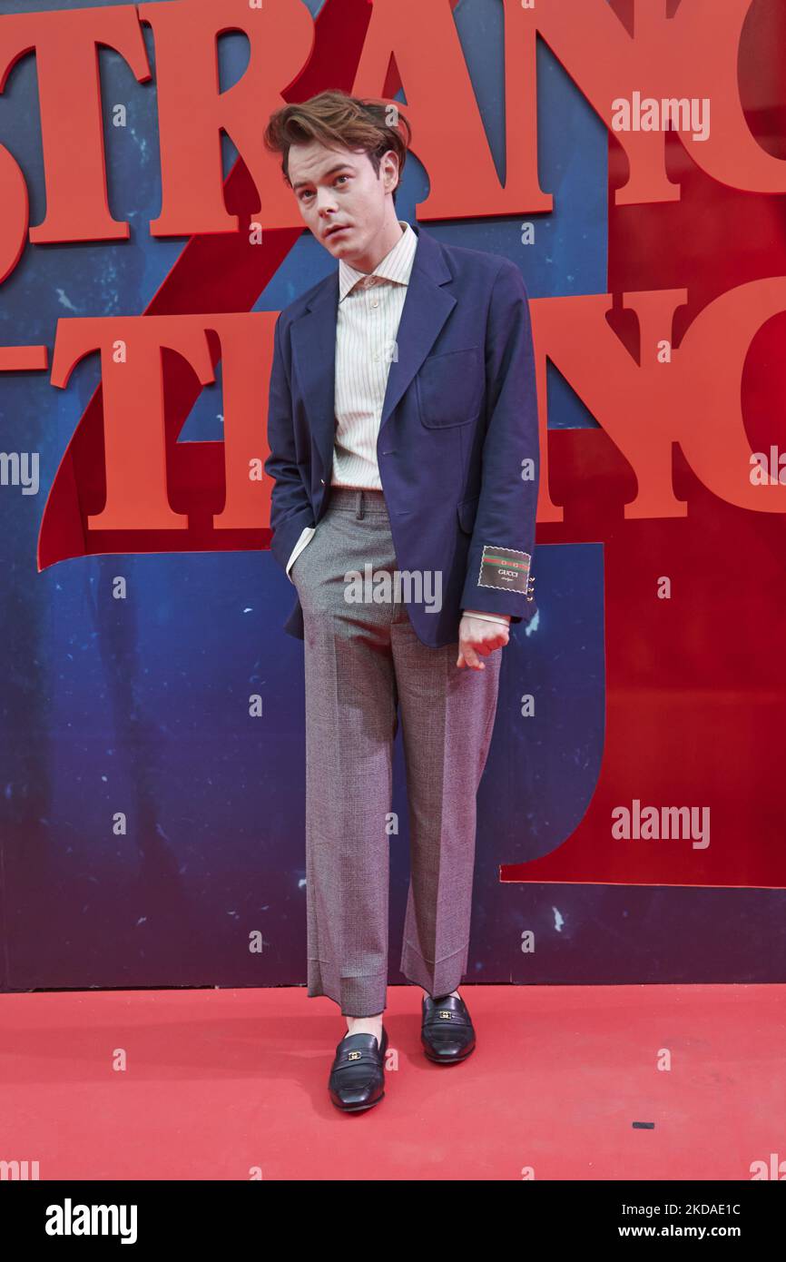 Charlie Heaton attends the Netflix Stranger Things season 4 premiere at 'Callao Cinelights' Cinema in Madrid, Spain (Photo by Carlos Dafonte/NurPhoto) Stock Photo