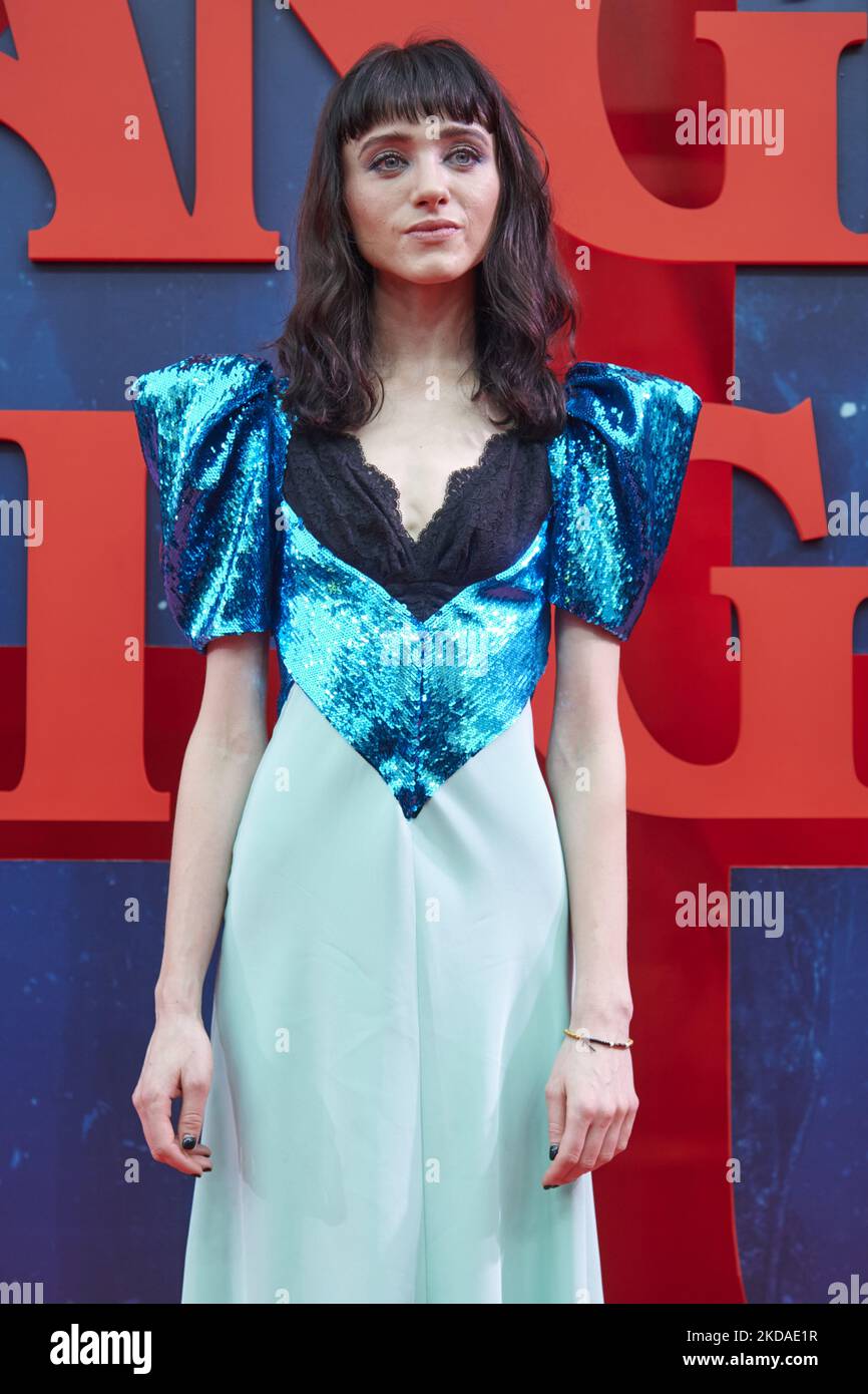 Natalia Dyer attends the Netflix Stranger Things season 4 premiere at 'Callao Cinelights' Cinema in Madrid, Spain (Photo by Carlos Dafonte/NurPhoto) Stock Photo