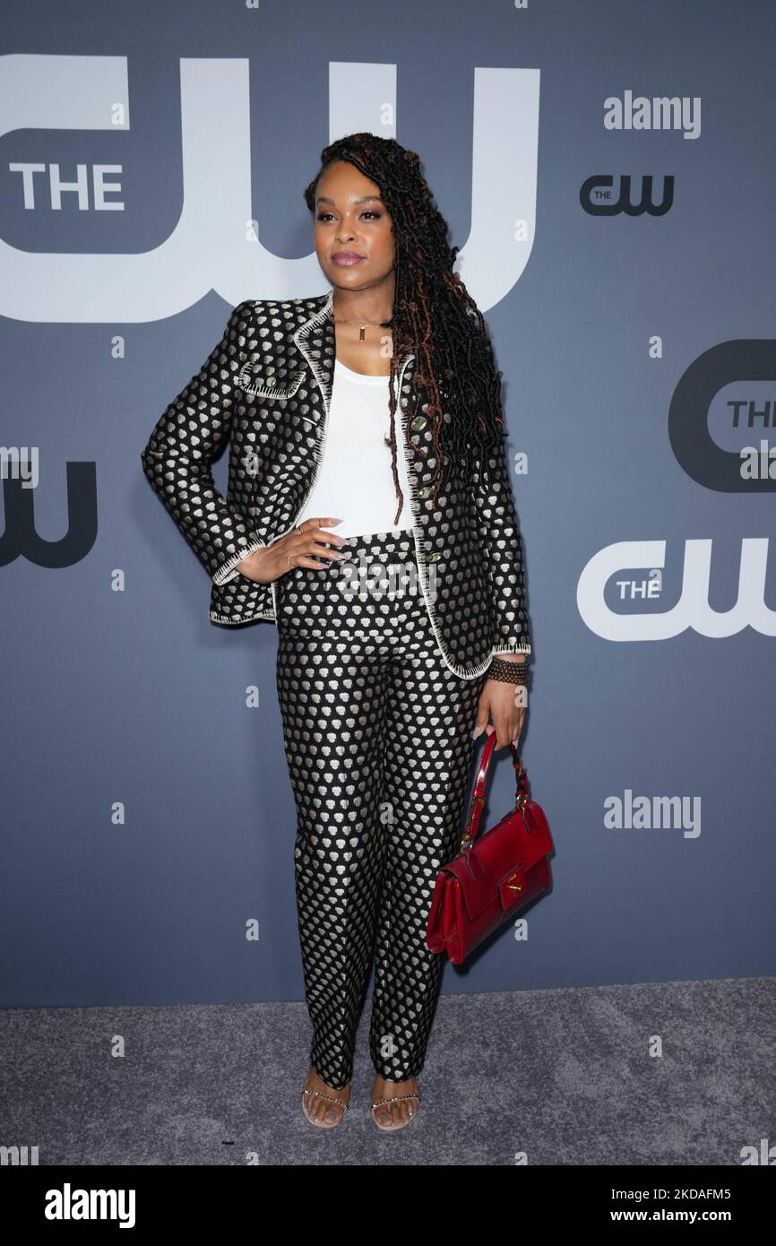 Demetria McKinney attends The CW Network's 2022 Upfront Arrivals at New York City Center on May 19, 2022 in New York City. (Photo by John Nacion/NurPhoto) Stock Photo