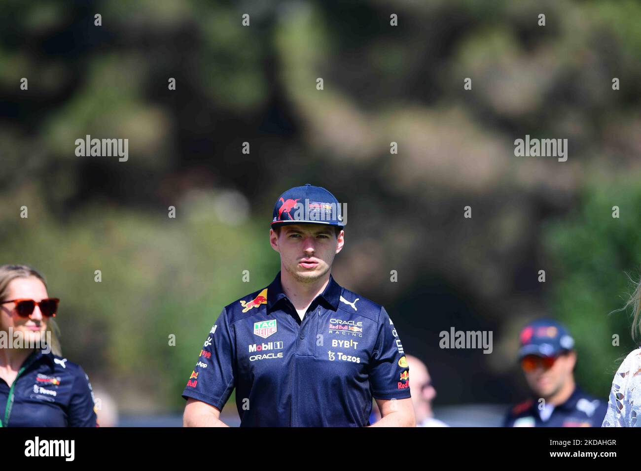 Max Verstappen of Red Bull Racing Honda drive his single-seater arrive into the circuit before qualifying of Spanish Grand Prix in Circuit de Catalunia in Montmelo, Barcelona, Catalunia, Spain (Photo by Andrea Diodato/NurPhoto) Stock Photo