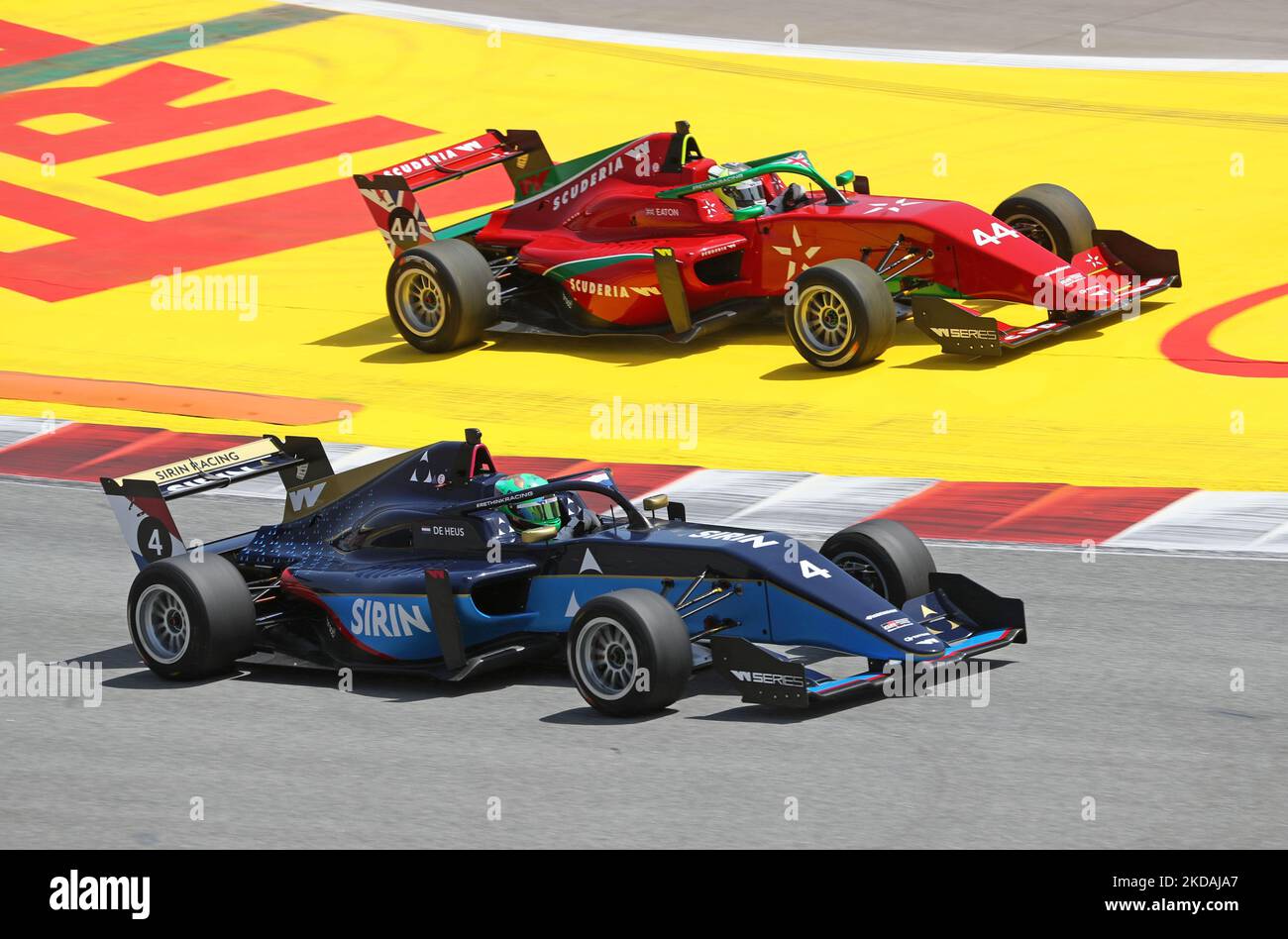 Abbie Eaton, from Scuderia W, and Emely De Heus during the W Series race of the Formula 1 Pirelli GP of Spain, held at the Barcelona-Catalunya Circuit, in Barcelona, on 20th May 2022. -- (Photo by Urbanandsport/NurPhoto) Stock Photo