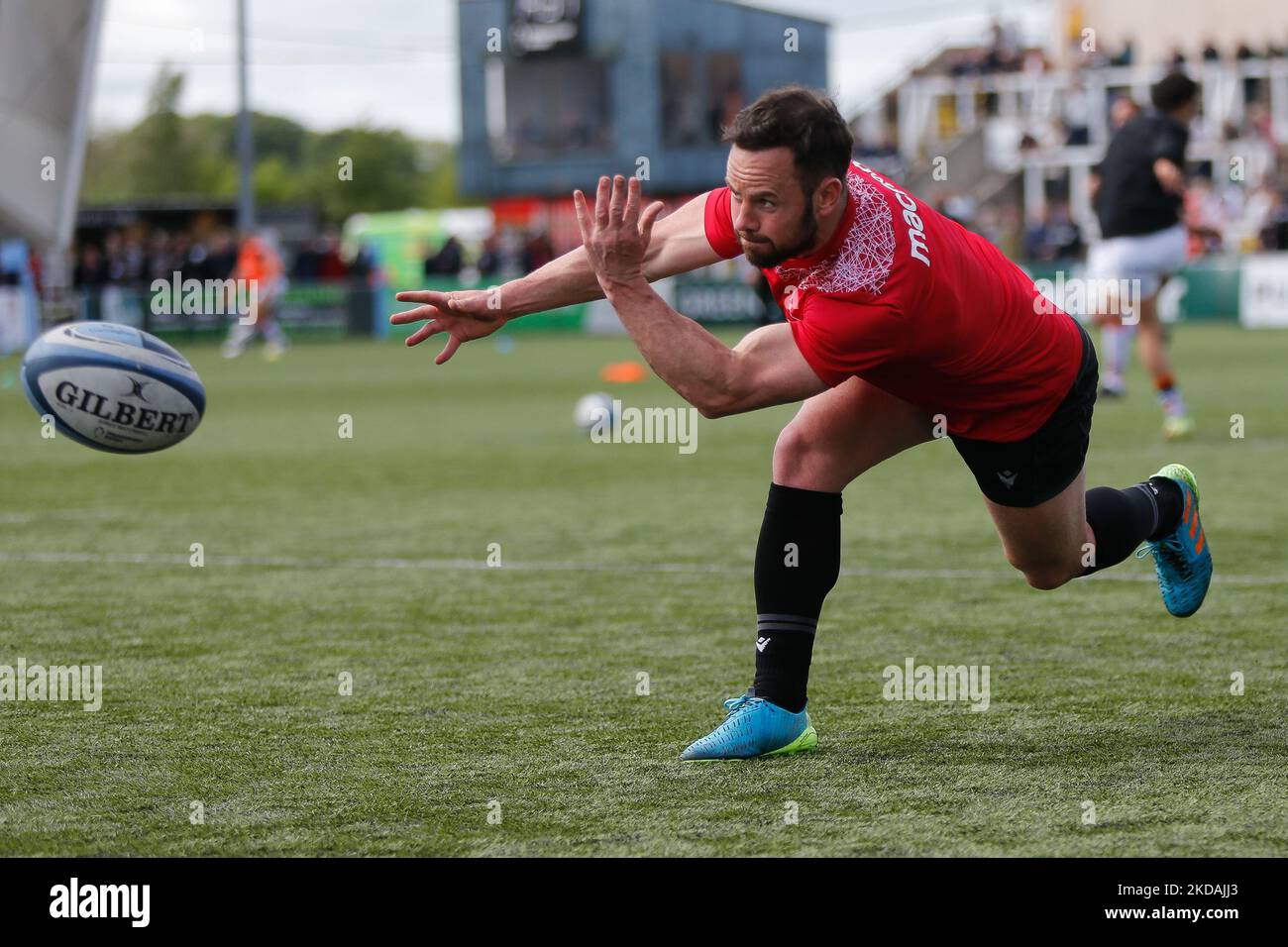 Michael Young of Newcastle Falcons warms up before the Gallagher Premiership match between Newcastle Falcons and Leicester Tigers at Kingston Park, Newcastle on Saturday 21st May 2022. (Photo by Chris Lisham/MI News/NurPhoto) Stock Photo