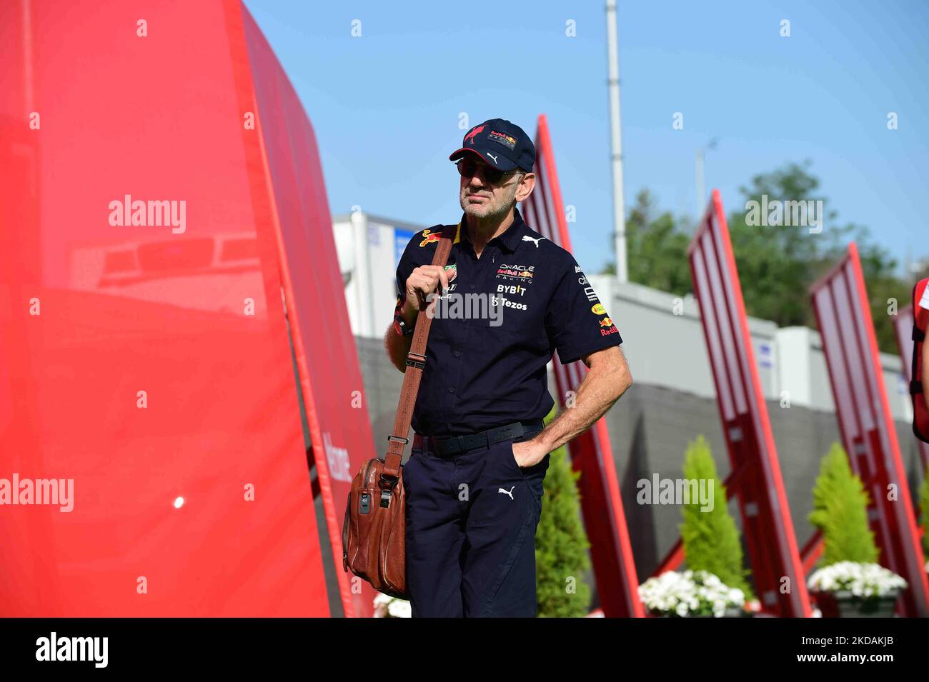 Adrian Newey of Red Bull Racing arrive into the circuit before race of Spanish Grand Prix in Circuit de Catalunia in Montmelo, Barcelona, Catalunia, Spain, 22 May 2022 (Photo by Andrea Diodato/NurPhoto) Stock Photo