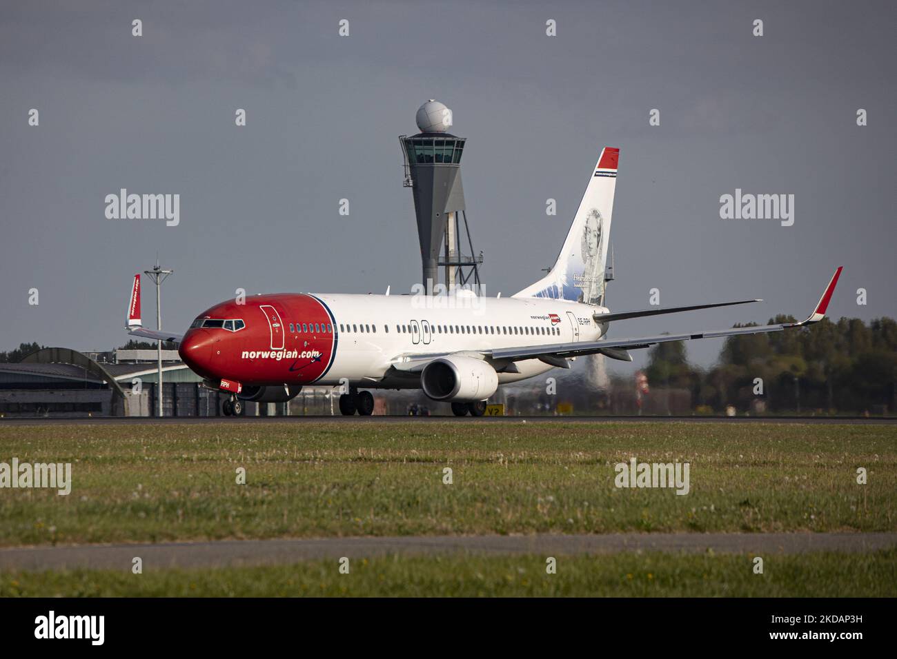 Norwegian Boeing 737800 aircraft departing from Amsterdam Schiphol