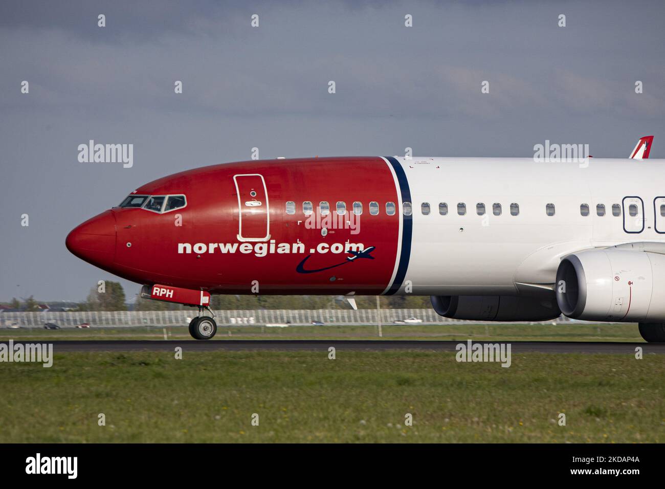 Norwegian Boeing 737800 aircraft departing from Amsterdam Schiphol