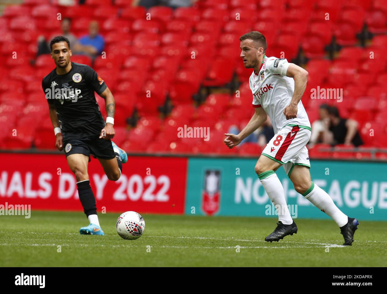 LONDON, ENGLAND MAY 22 Wrexham's Luke Young during The Buildbase FA Trophy Final 2021/2022