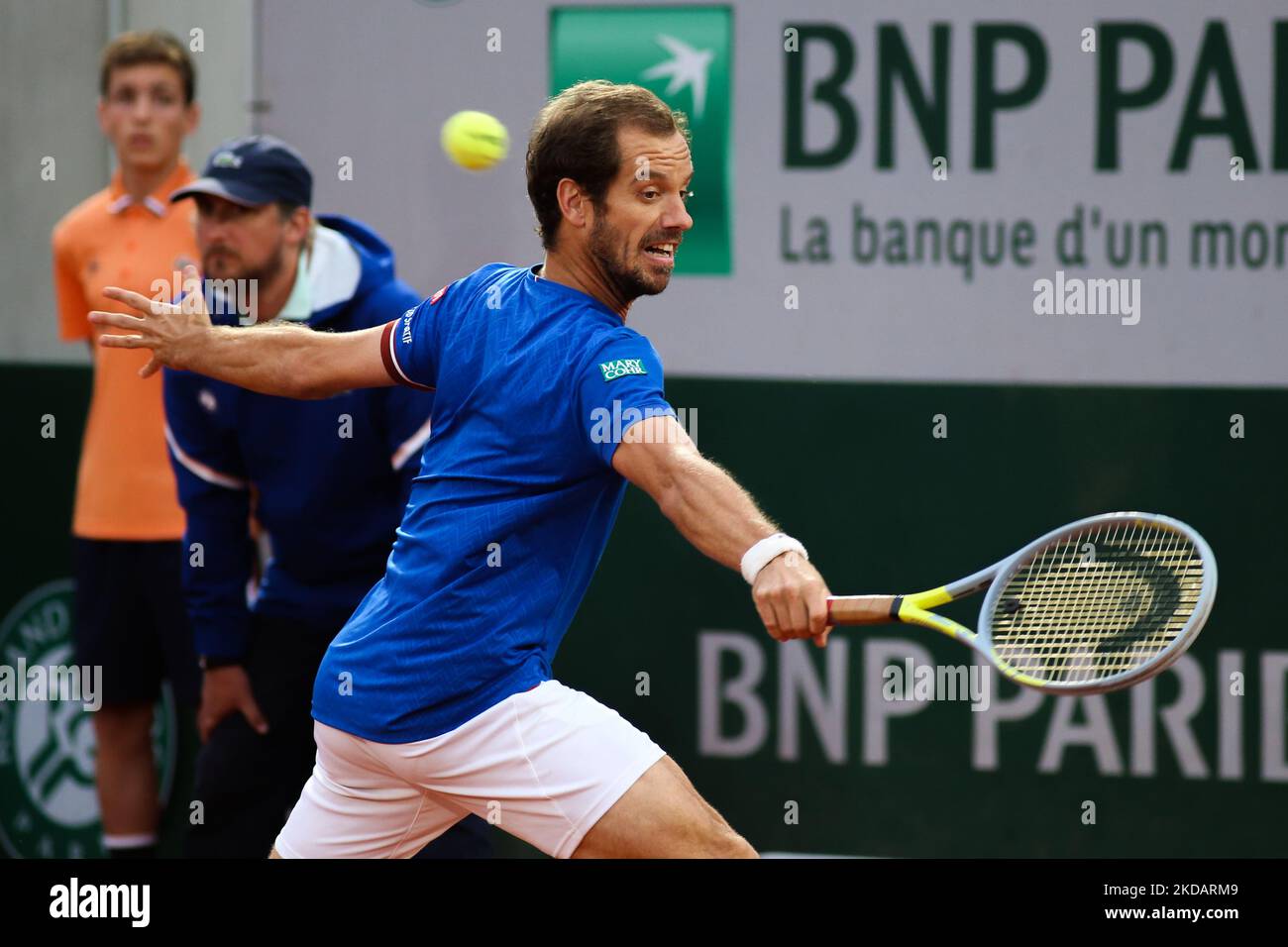 Richard Gasquet during his match against Lloyd Harris on Suzanne