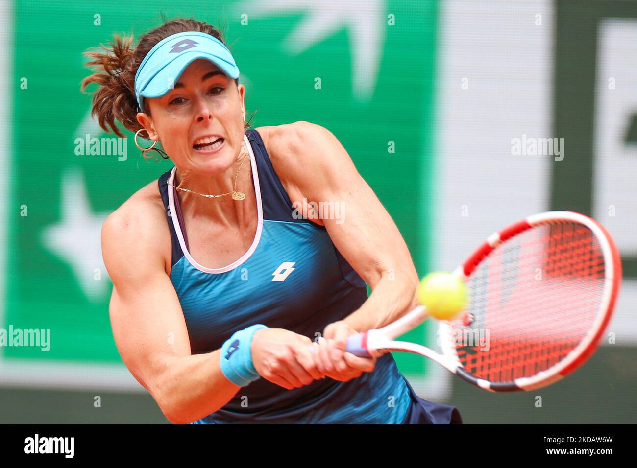 Alize during her match against Misaki Doi on Philipe Chartier