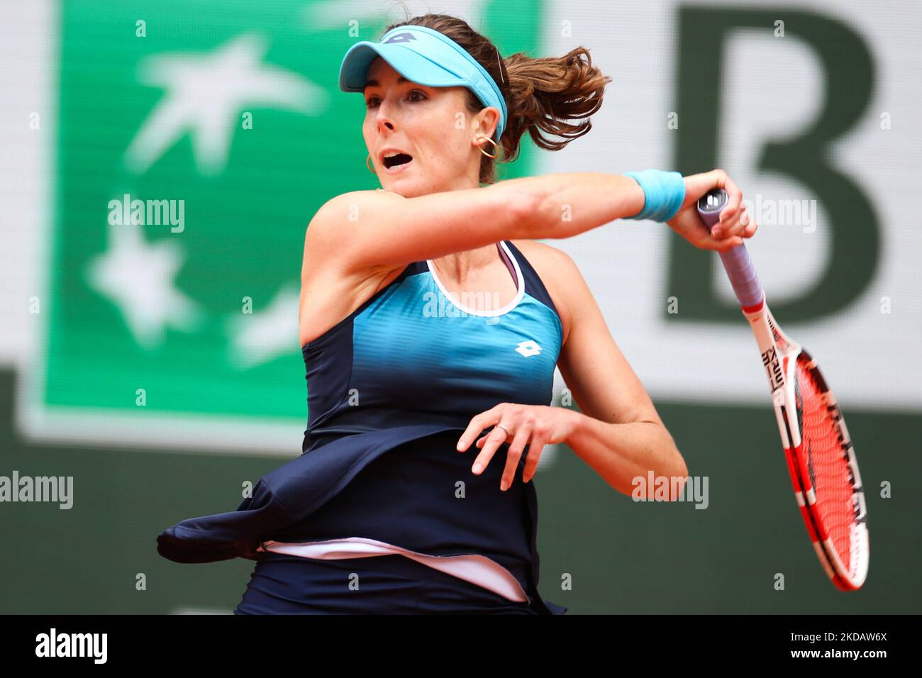 Alize during her match against Misaki Doi on Philipe Chartier