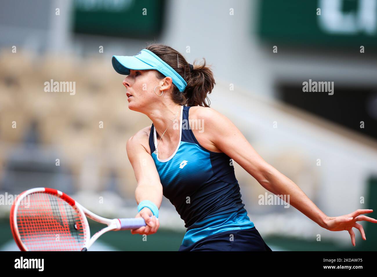 Alize during her match against Misaki Doi on Philipe Chartier
