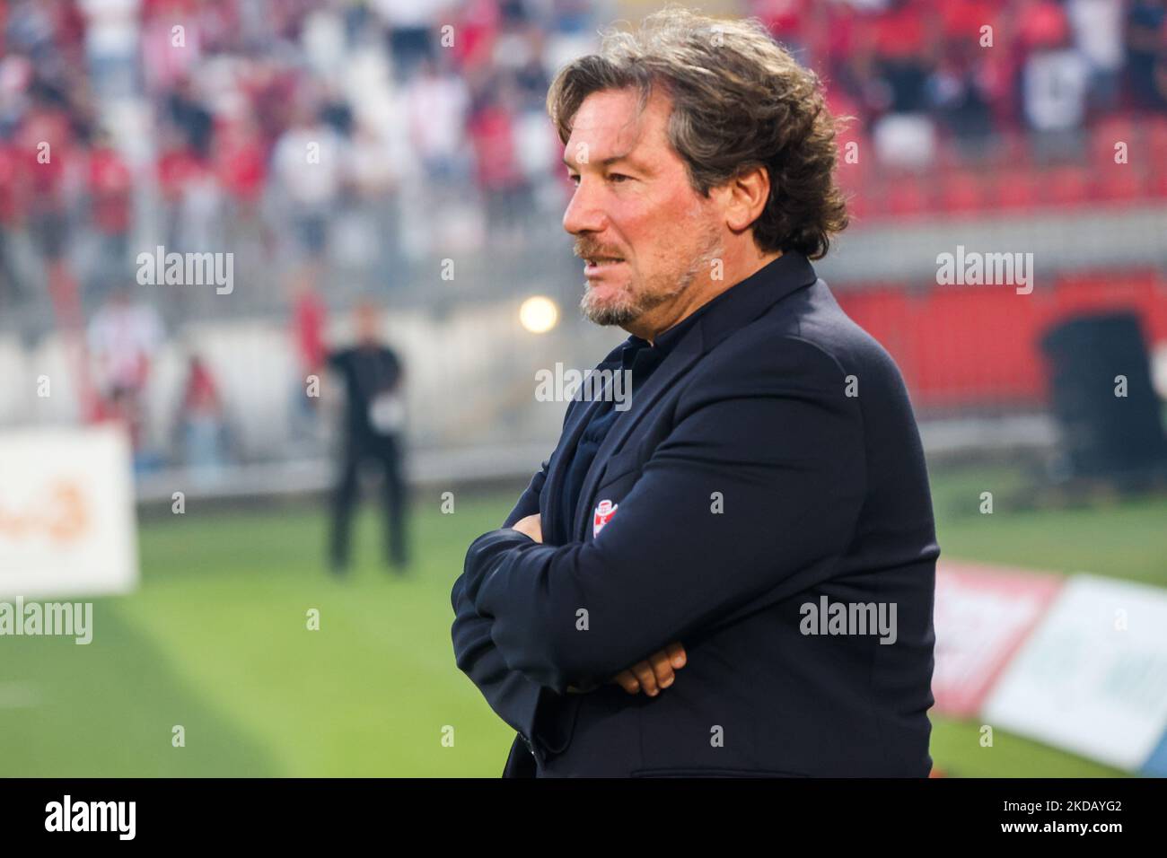 AC Monza coach Giovanni Stroppa during the Italian soccer Serie B match Play Off - AC Monza vs AC Pisa on May 26, 2022 at the U-Power Stadium in Monza, Italy (Photo by Mairo Cinquetti/NurPhoto) Stock Photo