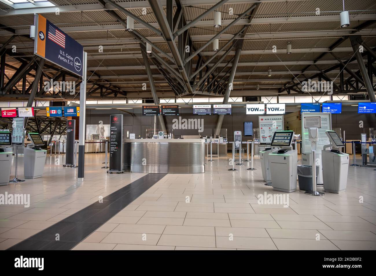 Ottawa, Ontario - October 21, 2022: Interior of the departures level ...