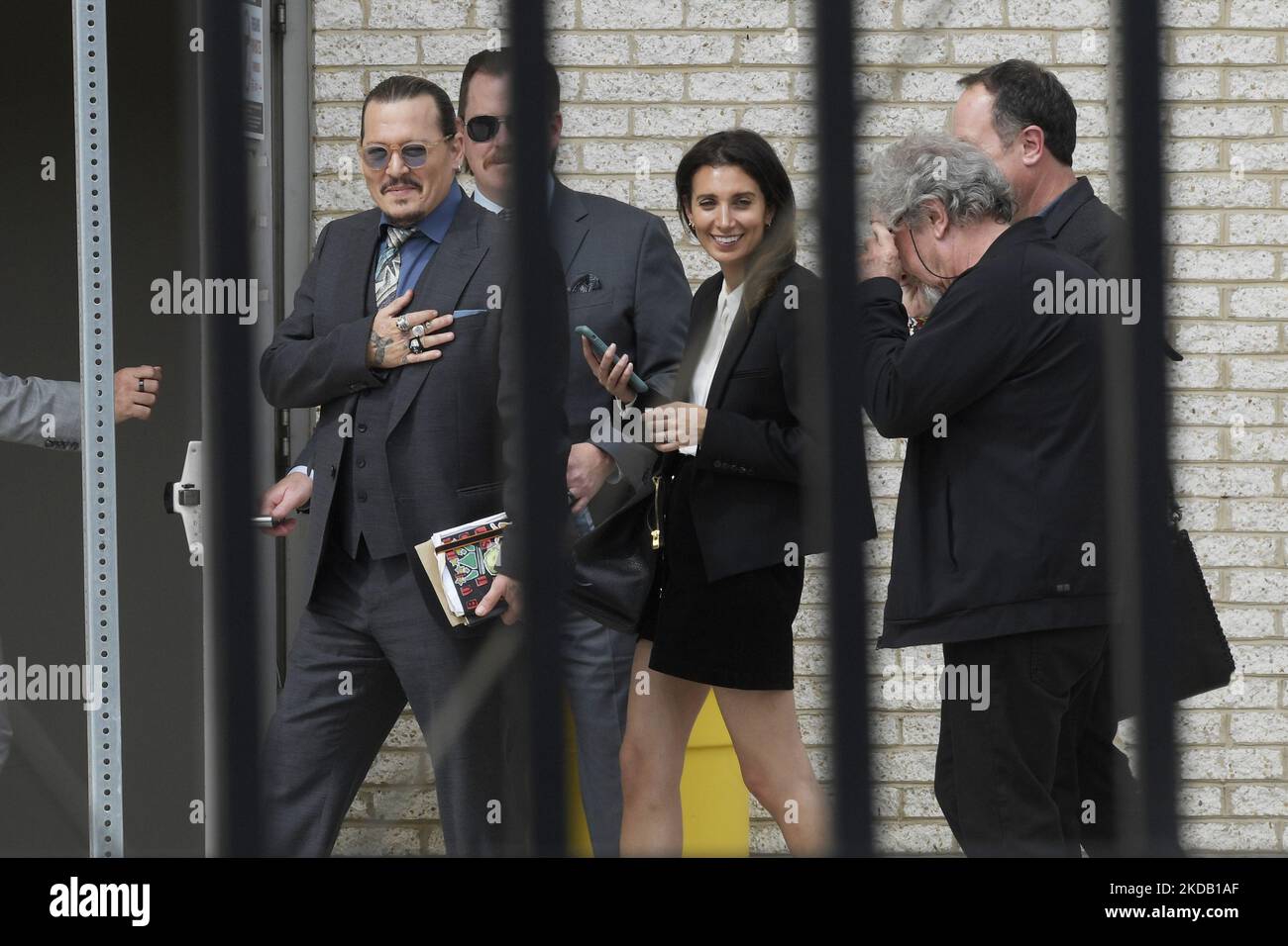 U.S. Celebrity Johnny Depp greeting to his fans during a break on ...