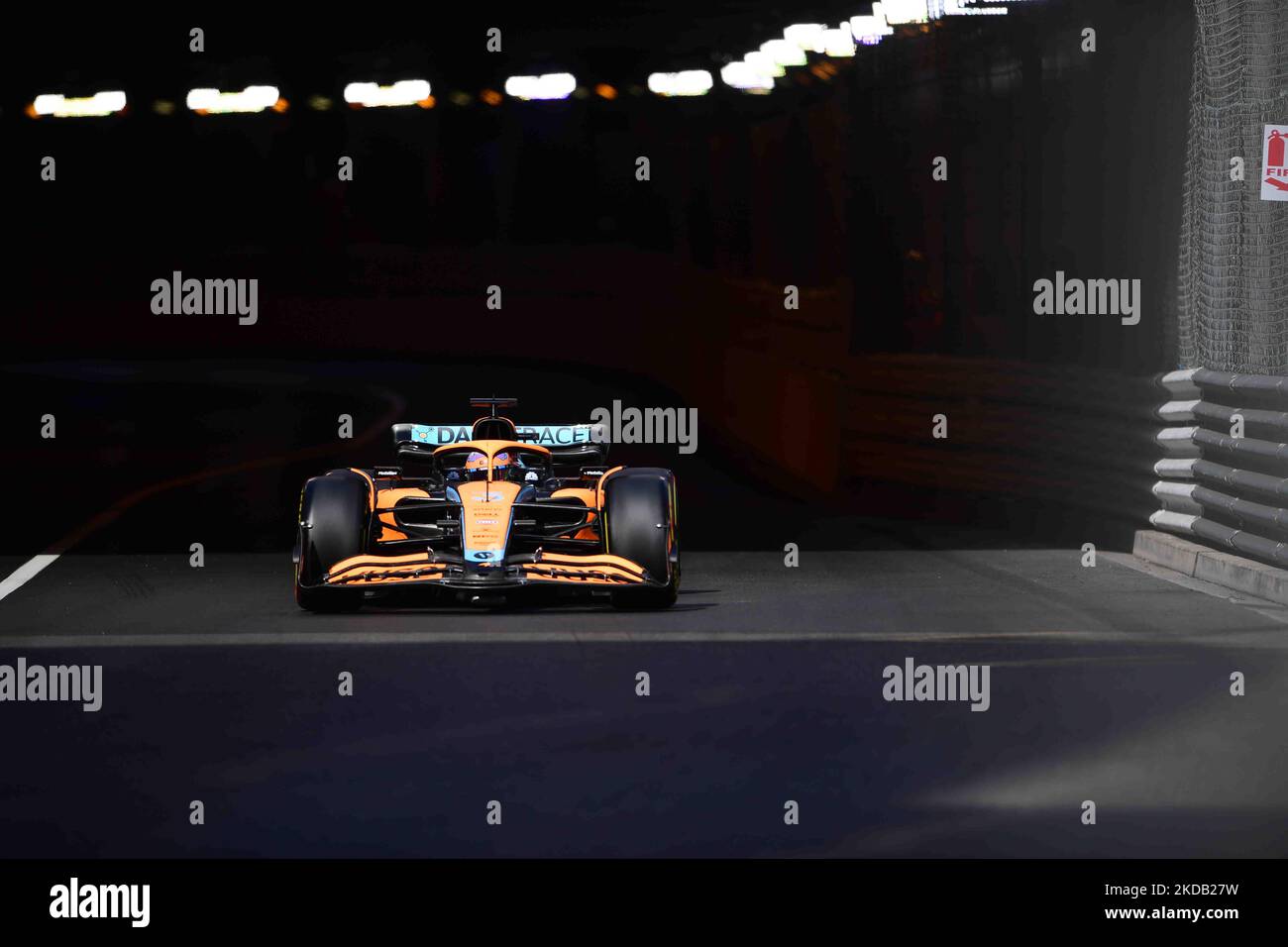 Daniel Ricciardo of McLaren F1 Team drive his single-seater during free practice of Monaco Grand Prix in Monaco City Circuit in Monaco-Ville, Monaco, France, 27 May 2022 (Photo by Andrea Diodato/NurPhoto) Stock Photo