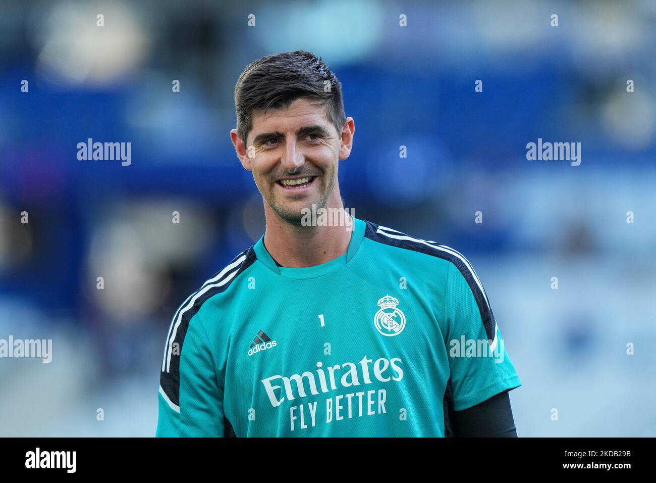 Thibaut Courtois Of Real Madrid Cf Looks On During Real Madrid Training Before The Uefa