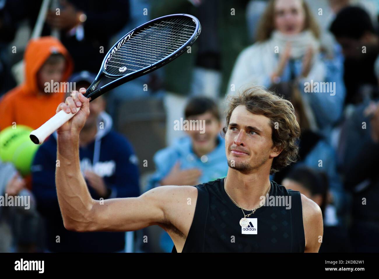 Alexander Zverev after his match against Brandon Nakashima on Suzanne Lenglzn court in the 2022 French Open finals day six