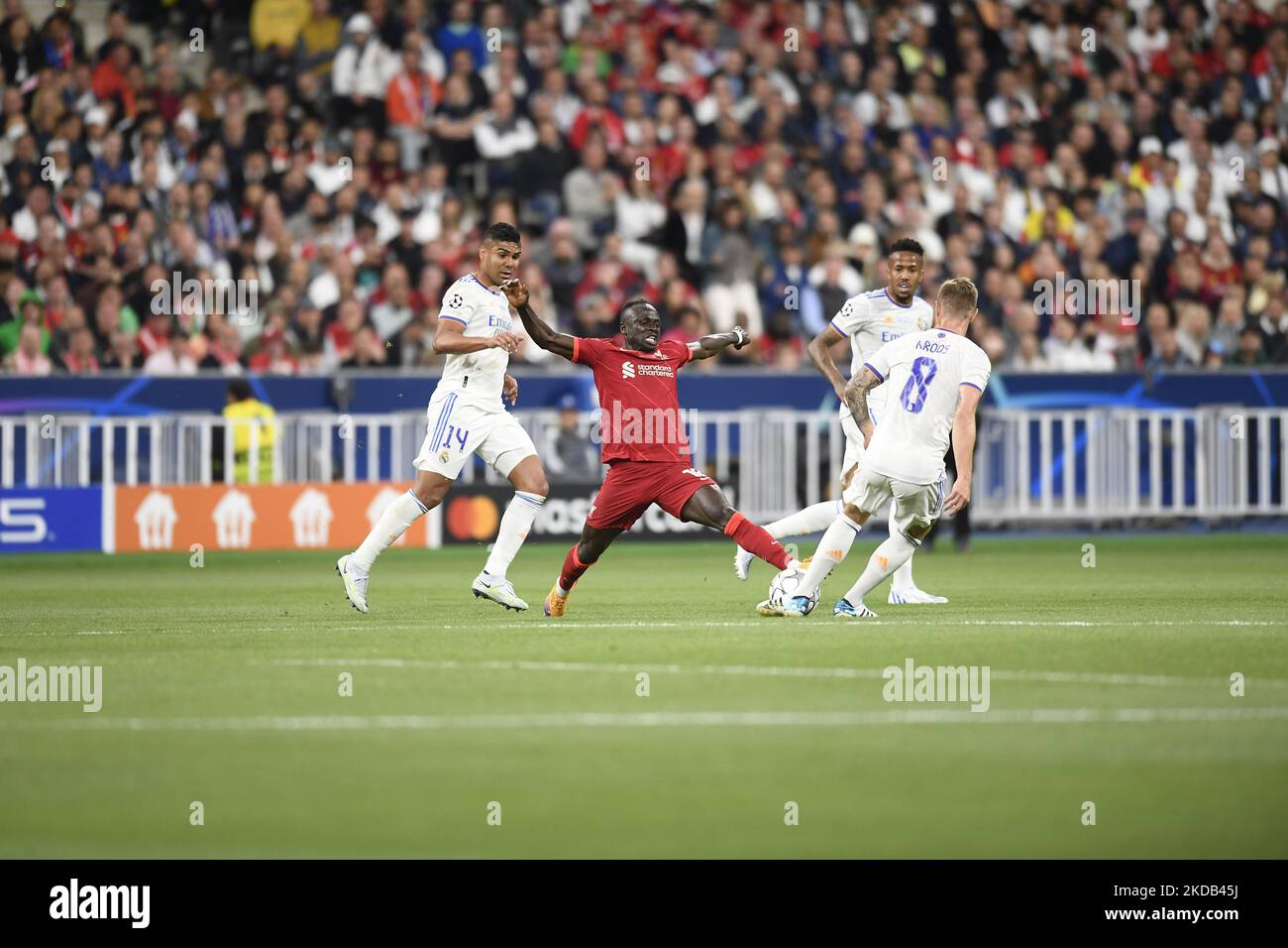 Sadio Mane of Liverpool during the UEFA Champions League final match between Liverpool FC and Real Madrid at Stade de France on May 28, 2022 in Paris, France. (Photo by Jose Breton/Pics Action/NurPhoto) Stock Photo