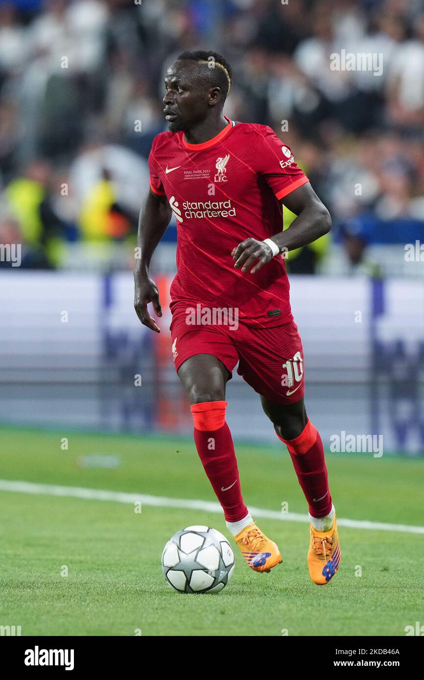Sadio Mane of Liverpool FC during the UEFA Champions League Final match between Liverpool FC and Real Madrid CF at Stade de France on May 28, 2022 in Paris, France. (Photo by Giuseppe Maffia/NurPhoto) Stock Photo