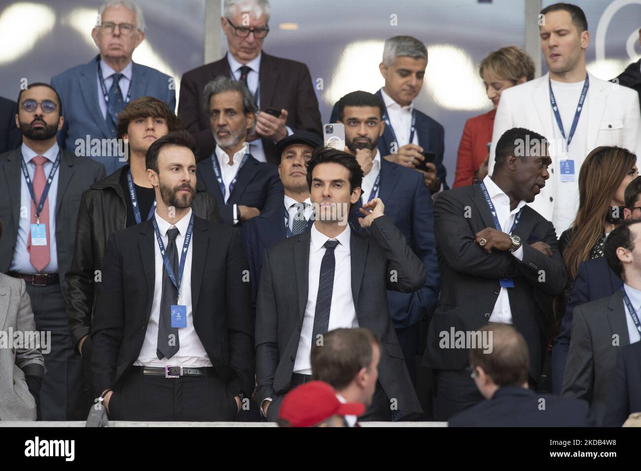 Kaka, Seedorf during the UEFA Champions League final match between Liverpool FC and Real Madrid at Stade de France on May 28, 2022 in Paris, France. (Photo by Jose Breton/Pics Action/NurPhoto) Stock Photo