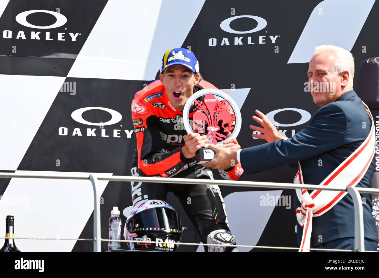 May 29, 2022, Scarperia (FI, Italy: Scarperia (FI), Italy, Mugello  International Circuit, May 29, 2022, MotoGP trophies during Gran Premio  dÃ¢â‚¬â„¢Italia Oakley Race - MotoGP World Championship. (Credit Image: ©  Alessio Marini/LPS