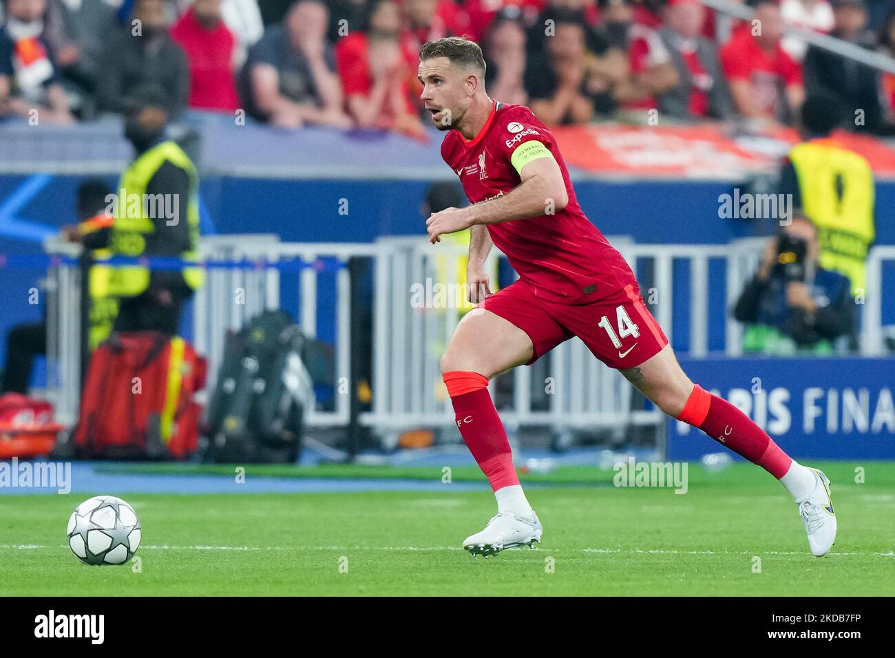 Jordan Henderson of Liverpool FC during the UEFA Champions League Final match between Liverpool FC and Real Madrid CF at Stade de France on May 28, 2022 in Paris, France. (Photo by Giuseppe Maffia/NurPhoto) Stock Photo
