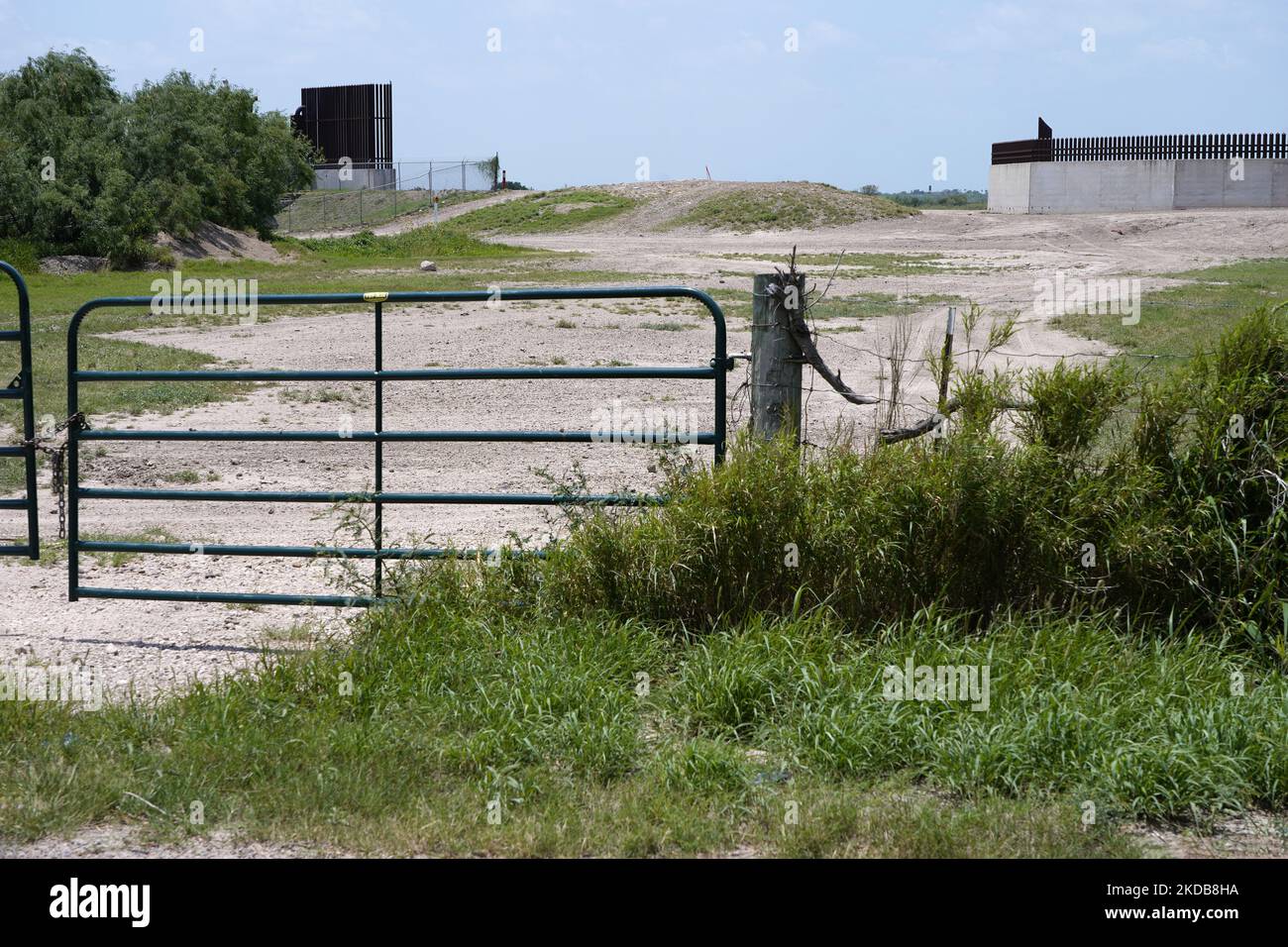 A section of the Border Wall, sometimes called the "Trump Wall" is