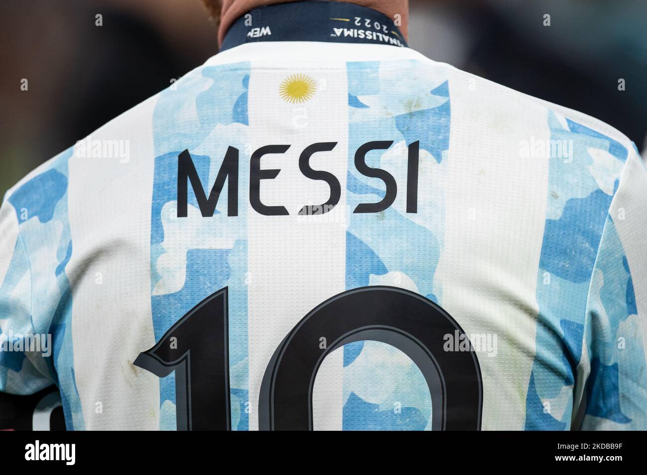 Lionel Messi of Argentina looks on during the Conmebol - UEFA Cup of Champions Finalissima between Italy and Argentina at Wembley Stadium, London on Wednesday 1st June 2022. (Photo by Federico Maranesi /MI News/NurPhoto) Stock Photo