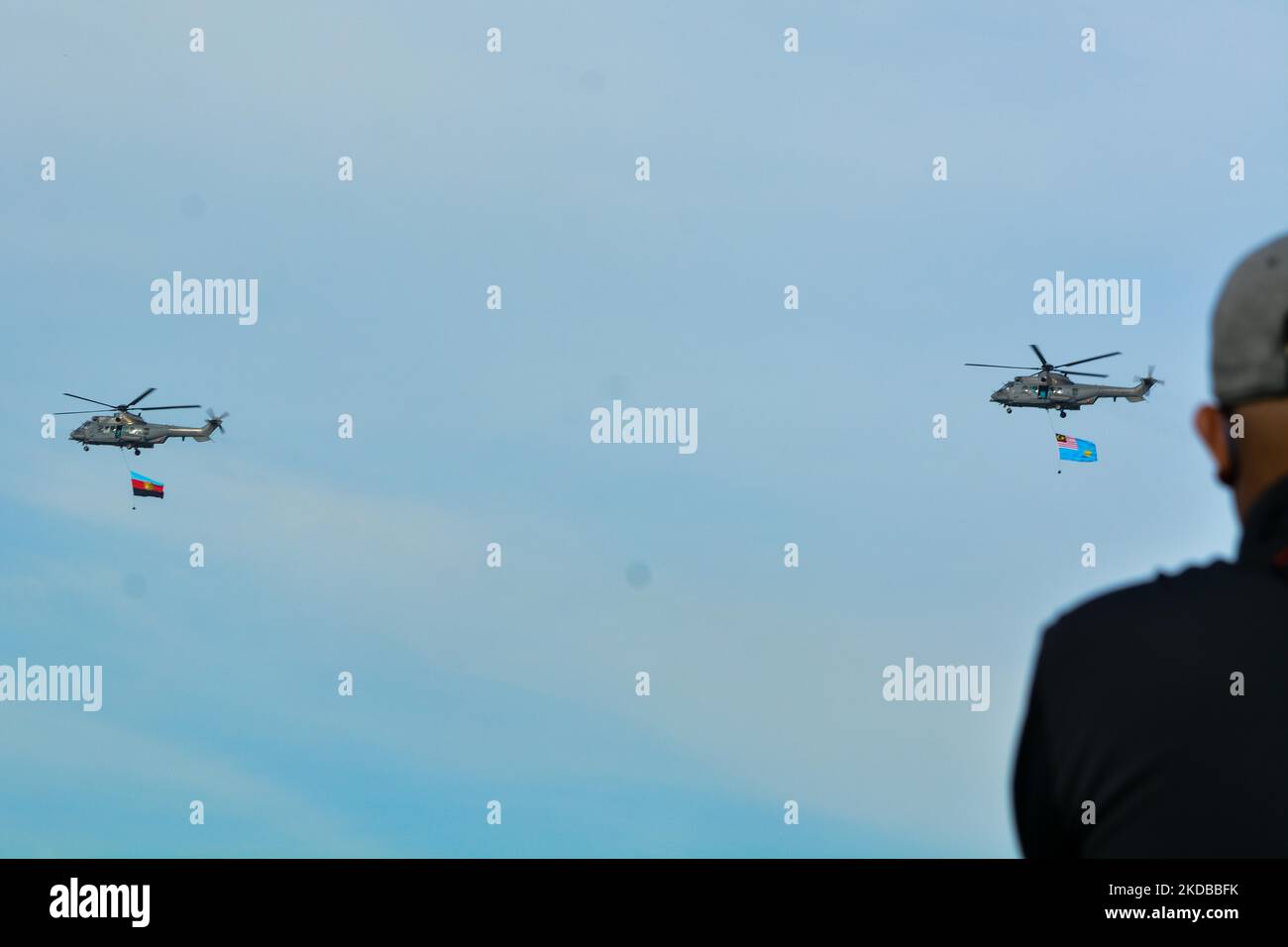 Royal Malaysian Air Force (RMAF) aircraft flying at low altitude in ...