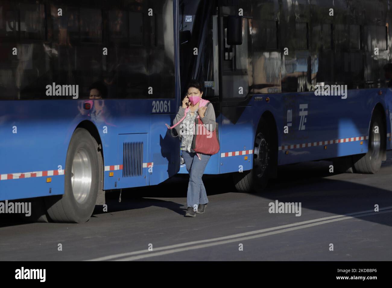 a-public-transport-user-on-foot-while-drivers-block-several-roads-in