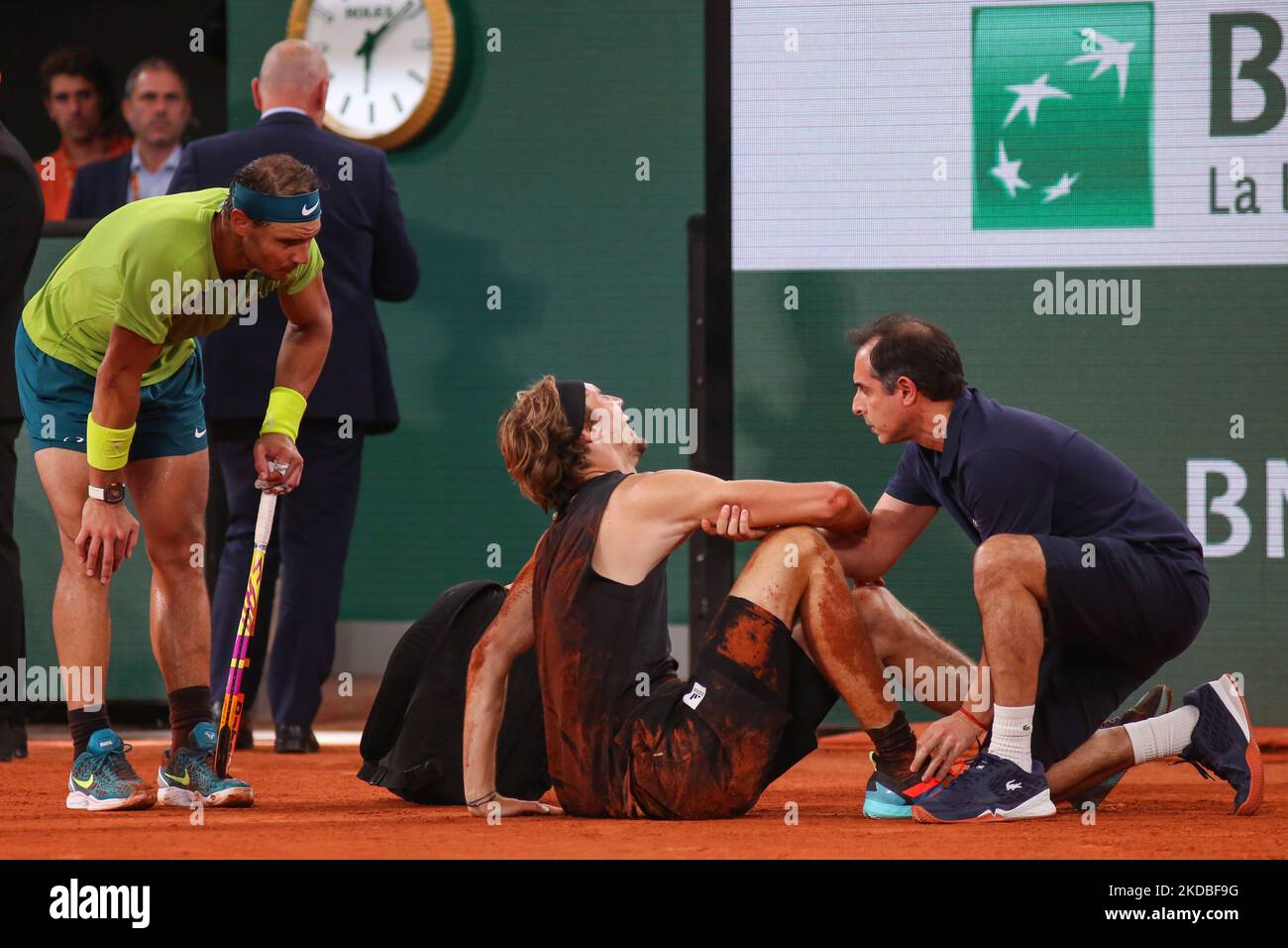 Alexander Zverev injury during his match against Rafael Nadal on