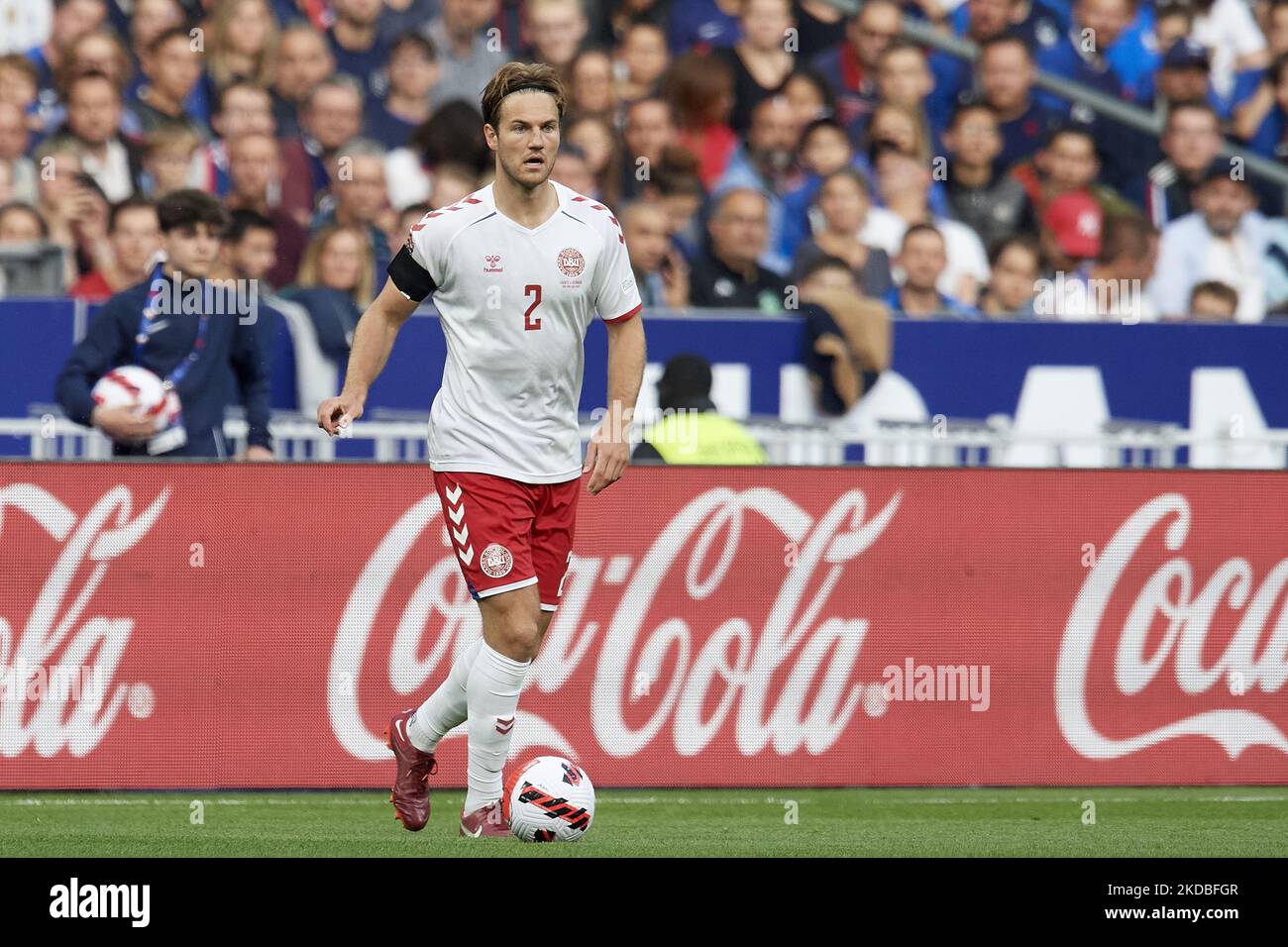 Joachim Andersen (Crystal Palace) of Denmark during the UEFA Nations League League A Group 1 match between France and Denmark at Stade de France on June 3, 2022 in Paris, France. (Photo by Jose Breton/Pics Action/NurPhoto) Stock Photo