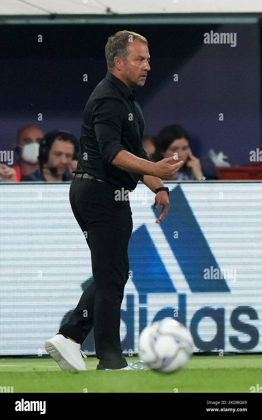 Hans-Dieter Flick manager of Germany gestures during the UEFA Nations League match between Italy and Germany at Stadio Renato Dall'Ara, Bologna, Italy on 4 June 2022. (Photo by Giuseppe Maffia/NurPhoto) Stock Photo