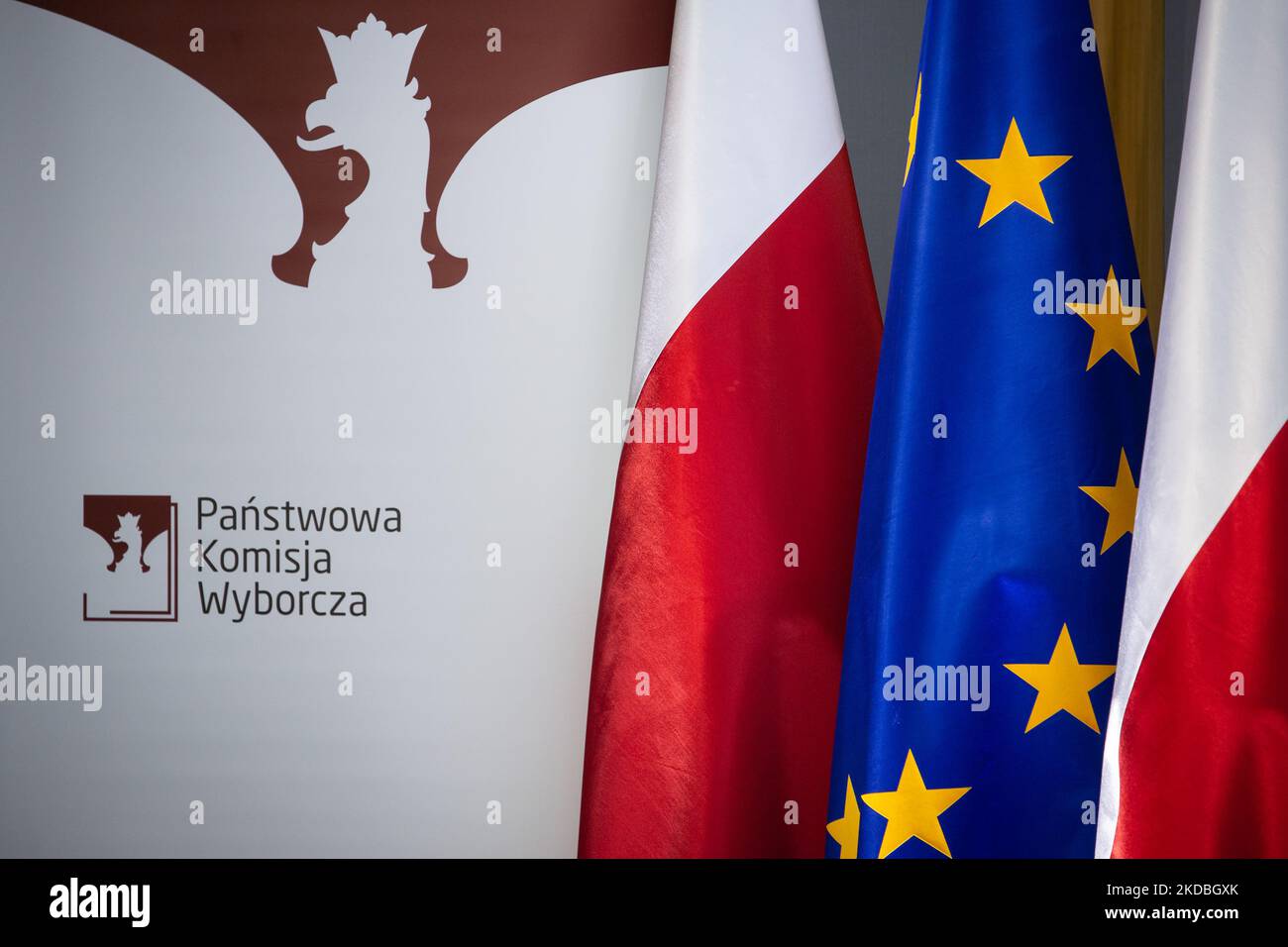 Polish National Electoral Commission in Warsaw, Poland on May 24, 2019 (Photo by Mateusz Wlodarczyk/NurPhoto) Stock Photo