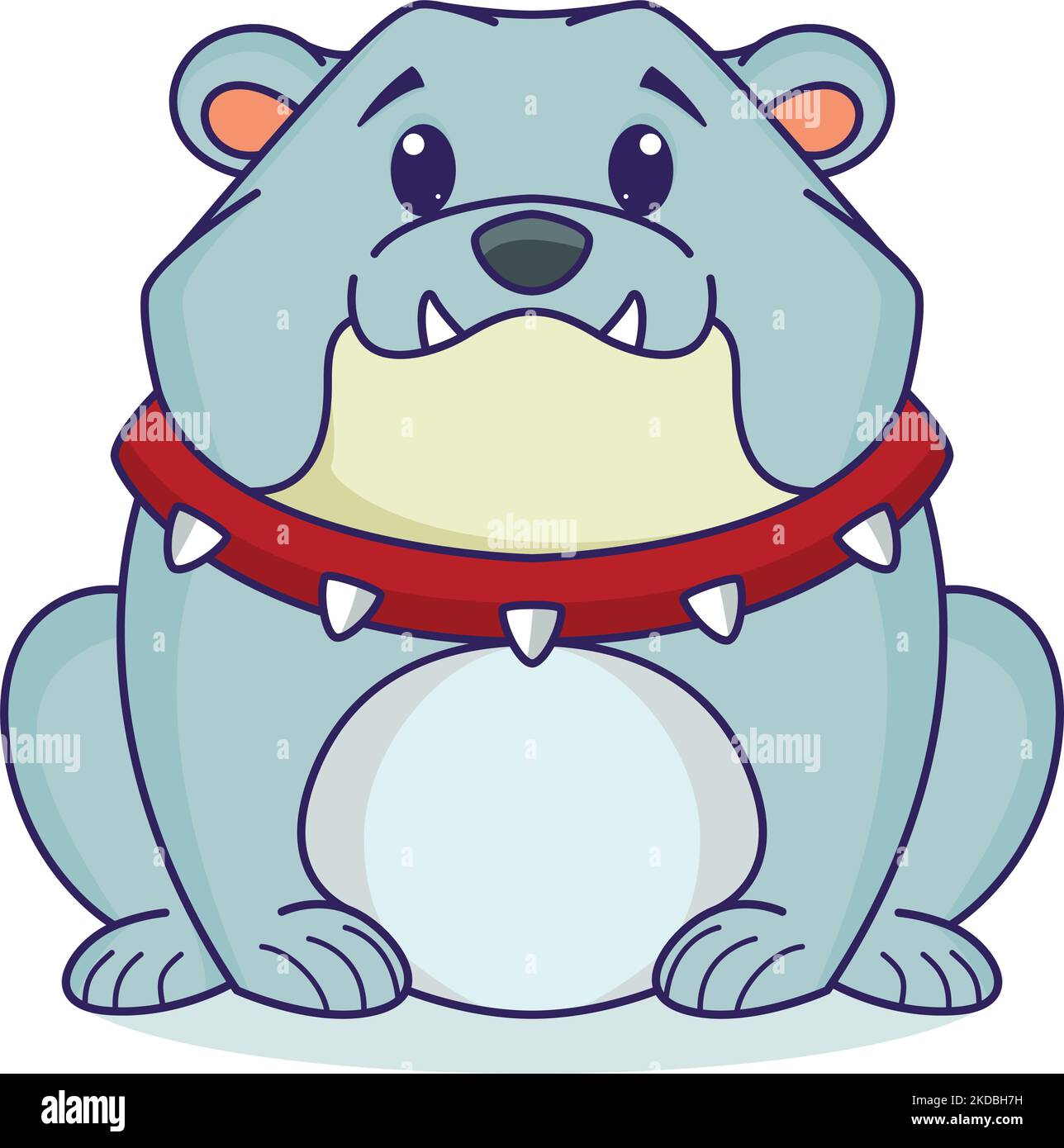A vector illustration of a cute cartoon bear with a collar Stock Vector ...
