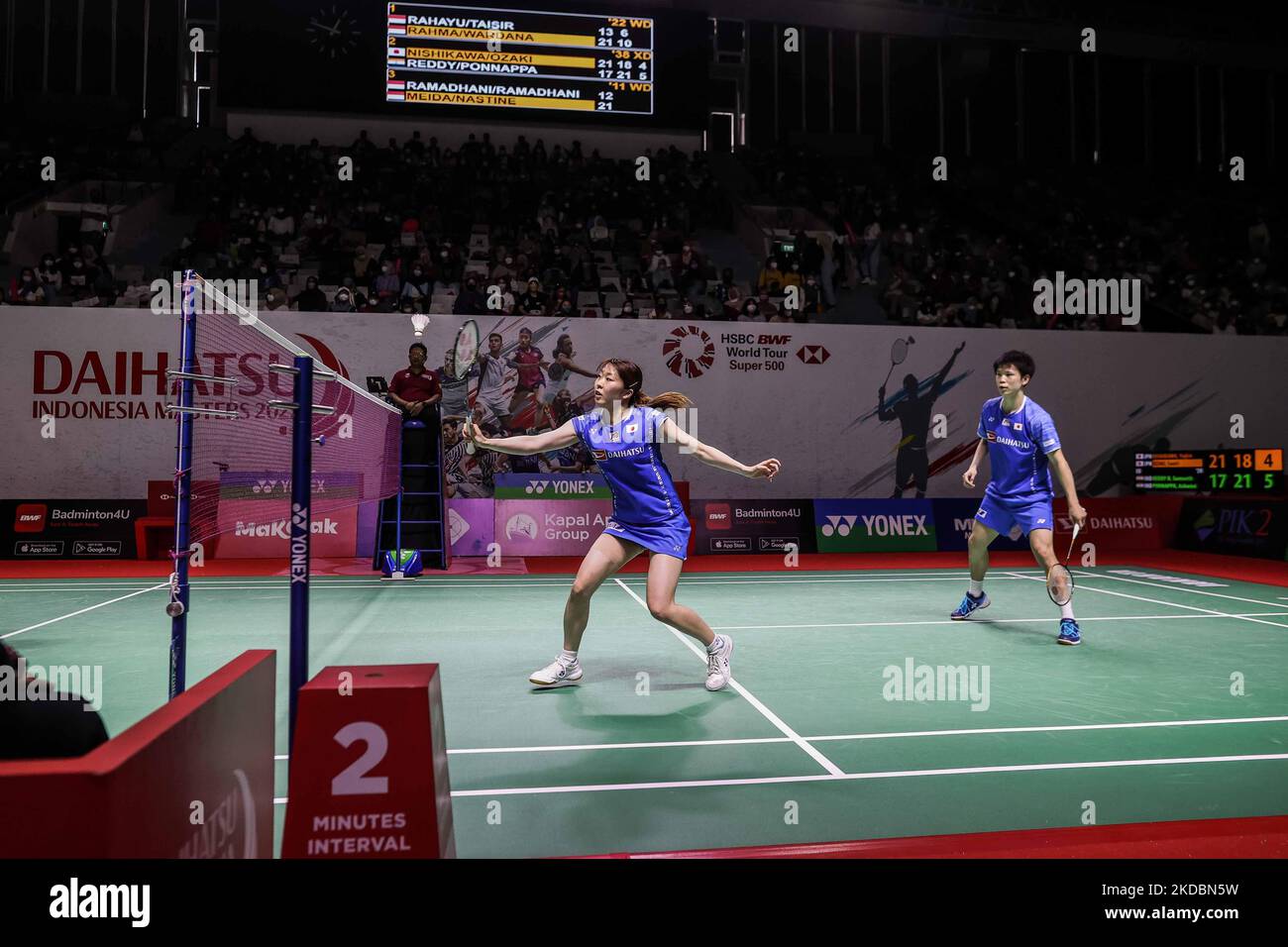 Saori Ozaki and Yujiro Nishikawa of Japan compete in the Mixed Doubles