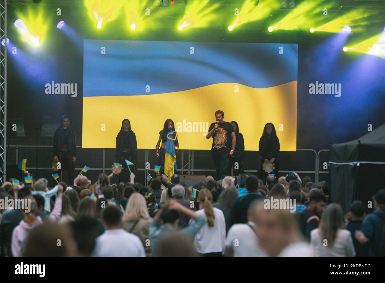 Ukrainian singer Ruslana sings during the Benefit concert held in ...
