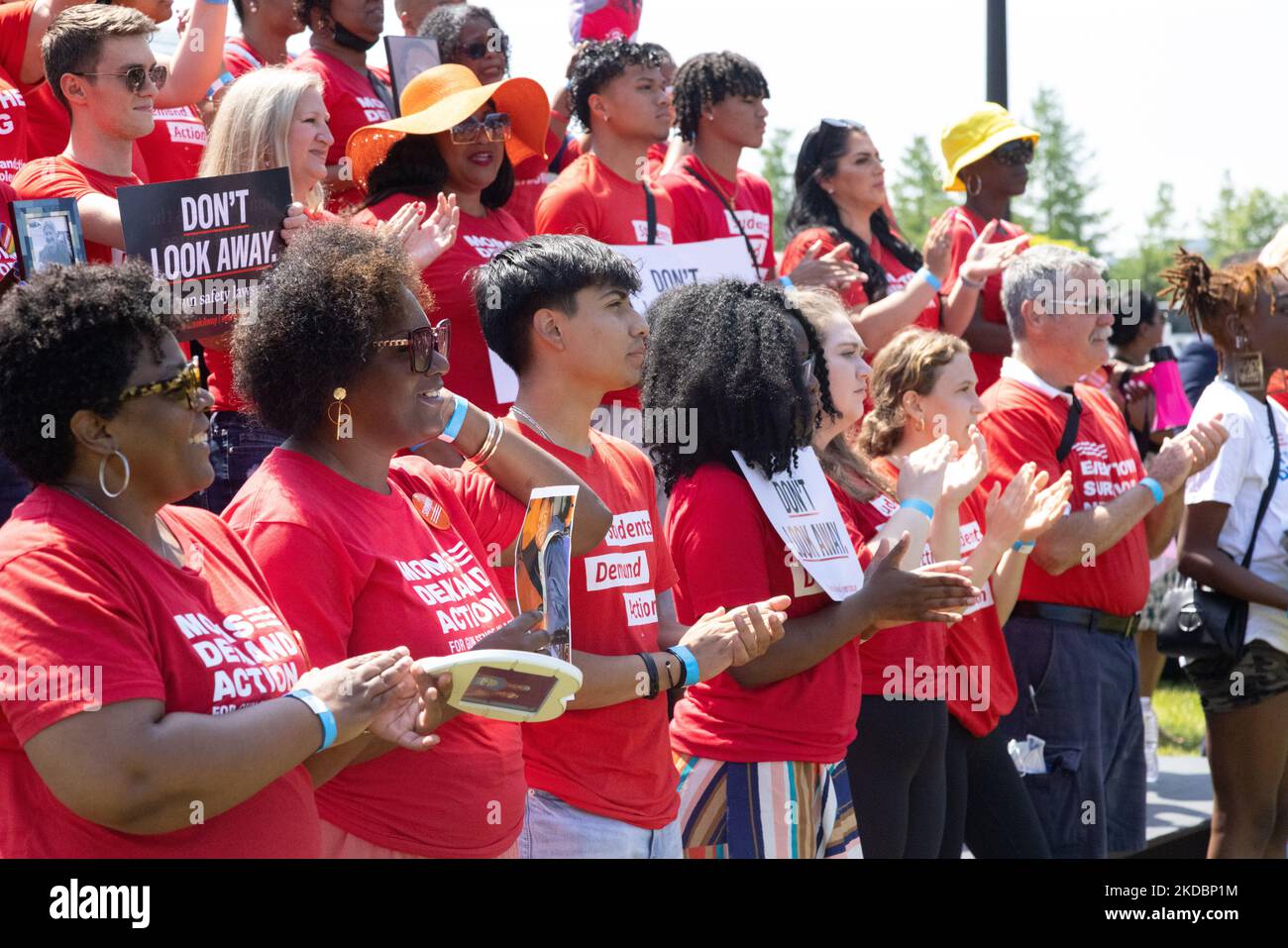 People attend a rally near the U.S. Capitol on June 8, 2022, calling ...