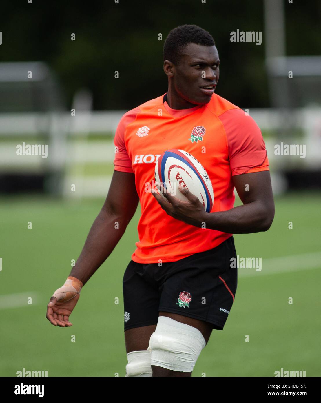 Emeke Ilionw during the England Rugby Under 20s training session at Billingham Rugby Club