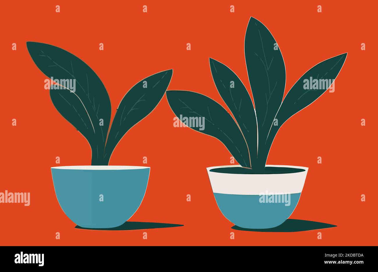 The potted plants on the orange background Stock Vector Image & Art - Alamy