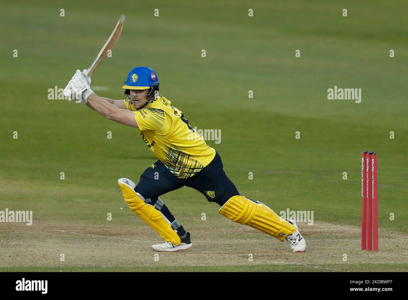 Liam Trevaskis of Durham bats during the Vitality Blast T20 match between Durham County Cricket Club and Lancashire at the Seat Unique Riverside, Chester le Street on Friday 10th June 2022. (Photo by Will Matthews/MI News/NurPhoto) Stock Photo