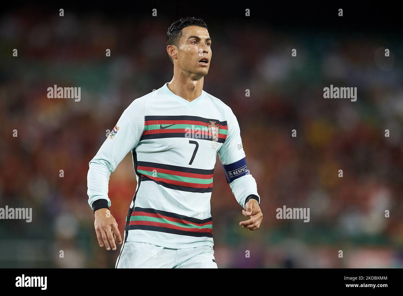 Cristiano Ronaldo (Manchester United) of Portugal during the UEFA Nations League League A Group 2 match between Spain and Portugal at Estadio Benito Villamarin on June 2, 2022 in Seville, Spain. (Photo by Jose Breton/Pics Action/NurPhoto) Stock Photo
