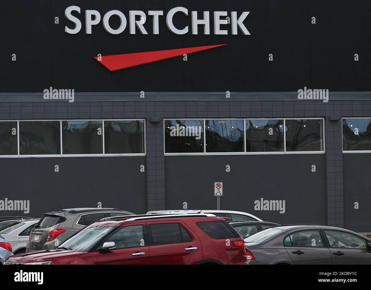 Logo of Sport Chek in South Edmonton Common. Friday, May 20, 2022, in