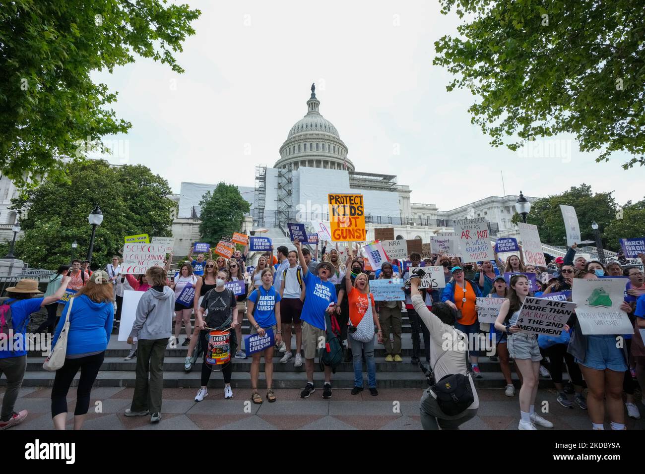WASHINGTON, DC - JUNE 11: Participants briefly protested in front of ...
