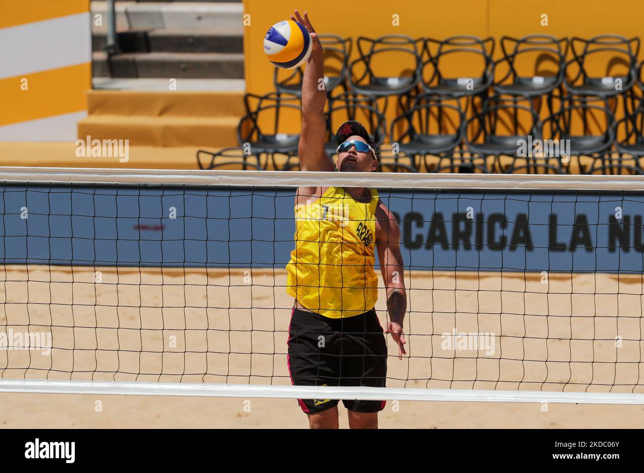 Andre/George (Brazil) during the Beach Volley Beach Volleyball World Championships (day2) on June 11, 2022 at the Foro Italico in Rome, Italy (Photo by Luigi Mariani/LiveMedia/NurPhoto Stock Photo