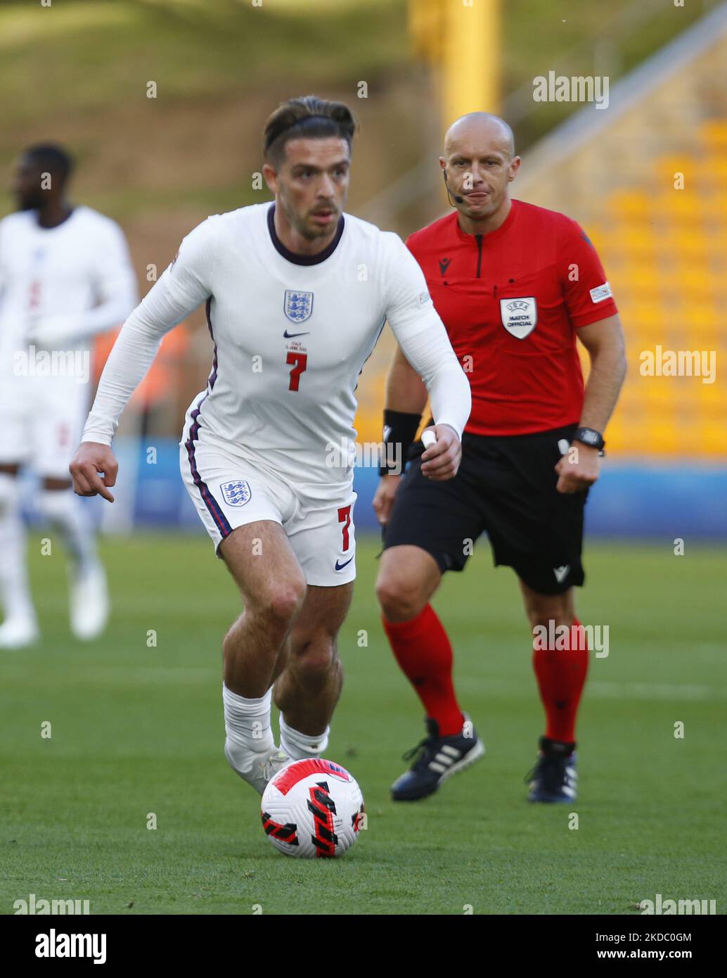 Jack Grealish (Man City) of England during UEFA Nations League - Group A3 between England against Italy at Molineux Stadium, Wolverhampton on 11th June , 2022 (Photo by Action Foto Sport/NurPhoto) Stock Photo