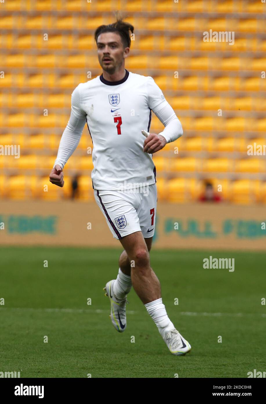 Jack Grealish (Man City) of England during UEFA Nations League - Group A3 between England against Italy at Molineux Stadium, Wolverhampton on 11th June , 2022 (Photo by Action Foto Sport/NurPhoto) Stock Photo