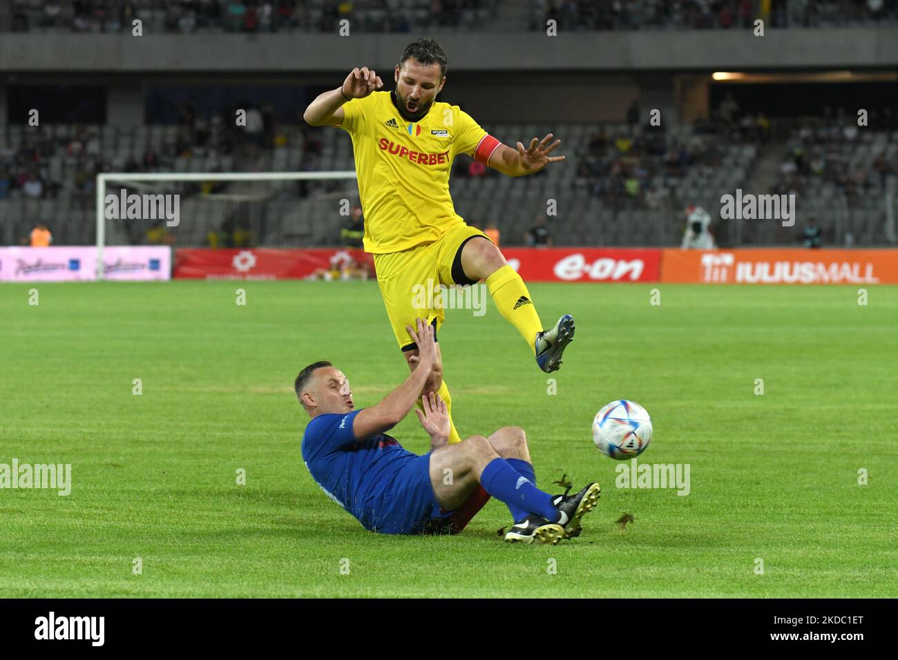 Razvan Rat in action during the game Team Romania vs World Stars, Cluj ...