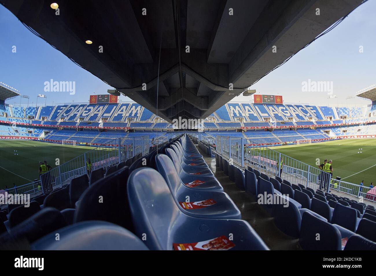 A Look Inside the Football Stadium of Malaga Editorial Stock Photo